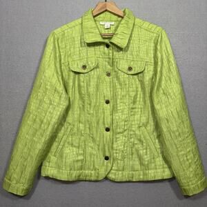 Green‎ Lightweight Textured Jacket Medium Fairy Garden Witchy Statement Capsule